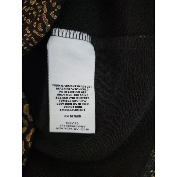 Rudy Rd. Women's Petite Metallic Studded Long Sleeve Jacket Black/Gold Size PL - Picture 10 of 13